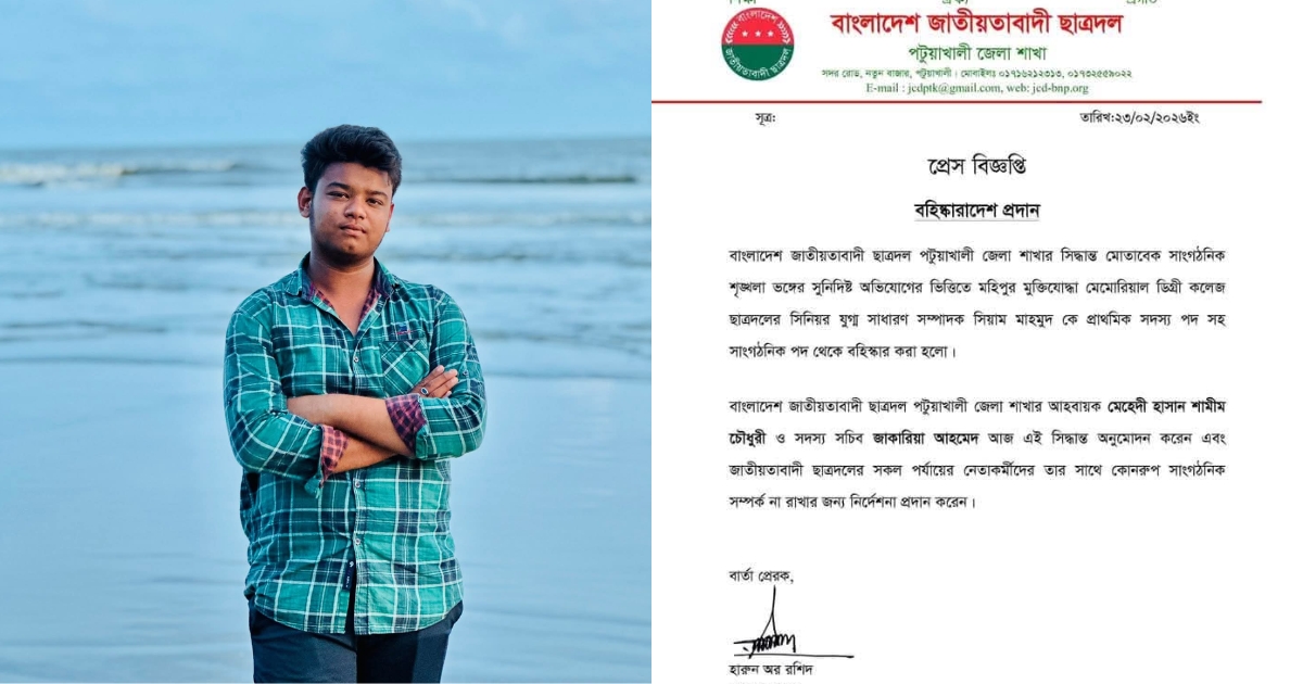 সুদের টাকা বিরোধে সংঘর্ষ : হাসপাতাল ভাঙচুর, ছাত্রদল নেতা সিয়াম মাহমুদ বহিষ্কার