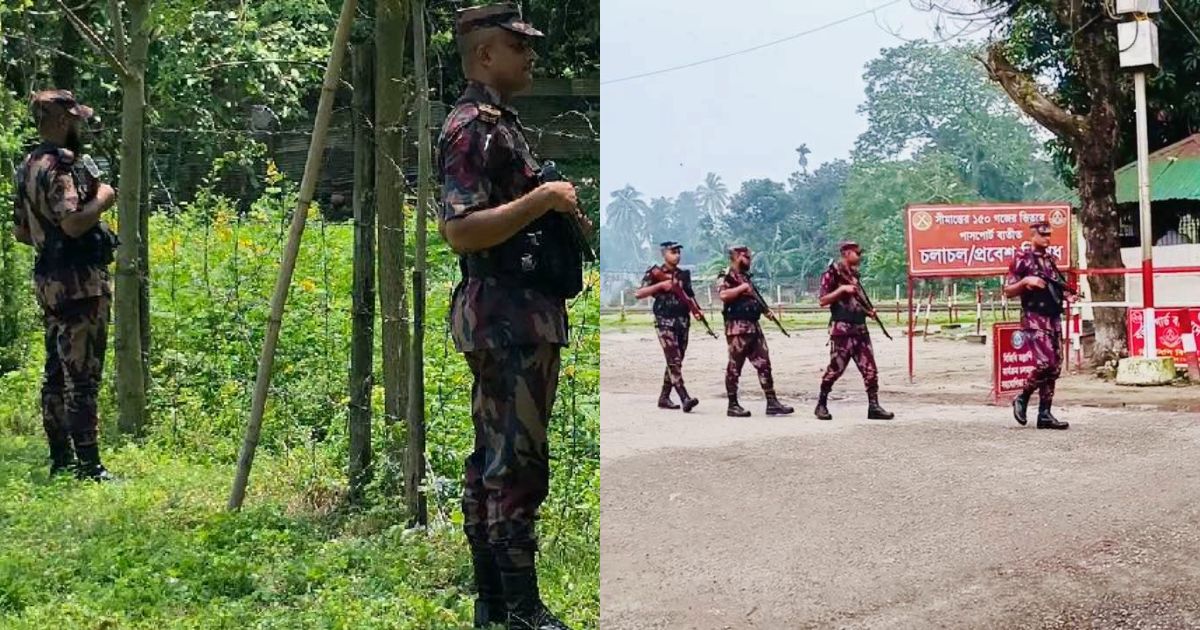 ভারত থেকে অনুপ্রবেশ ঠেকাতে হিলি সীমান্তে সতর্ক অবস্থানে বিজিবি
