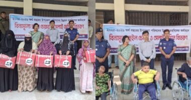 ডোমারে অসহায় ও দুস্থদের মাঝে সেলাই মেশিন ও হুইল চেয়ার বিতরণ
