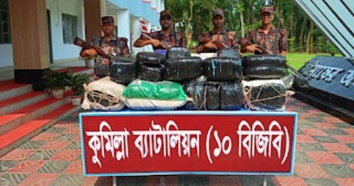 কুমিল্লায় ফার্নিচার দোকান থেকে ১৪৮ কেজি ভারতীয় গাঁজা উদ্ধার