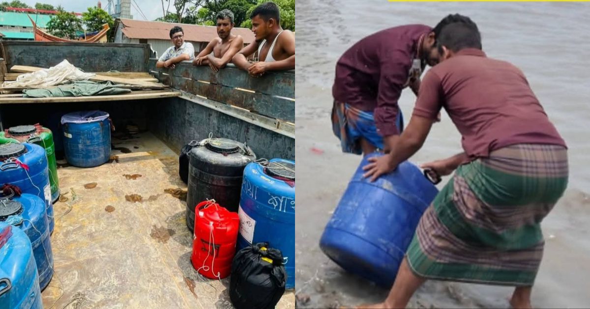 গলাচিপায় ৫০ লাখ চিংড়ির রেনুপোনা উদ্ধার, ট্রাক জব্দ