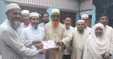 ধামইরহাটে এমপি এনামুল হকের সঙ্গে  মাধ্যমিক শিক্ষক সমিতির ঈদ শুভেচ্ছা বিনিময়