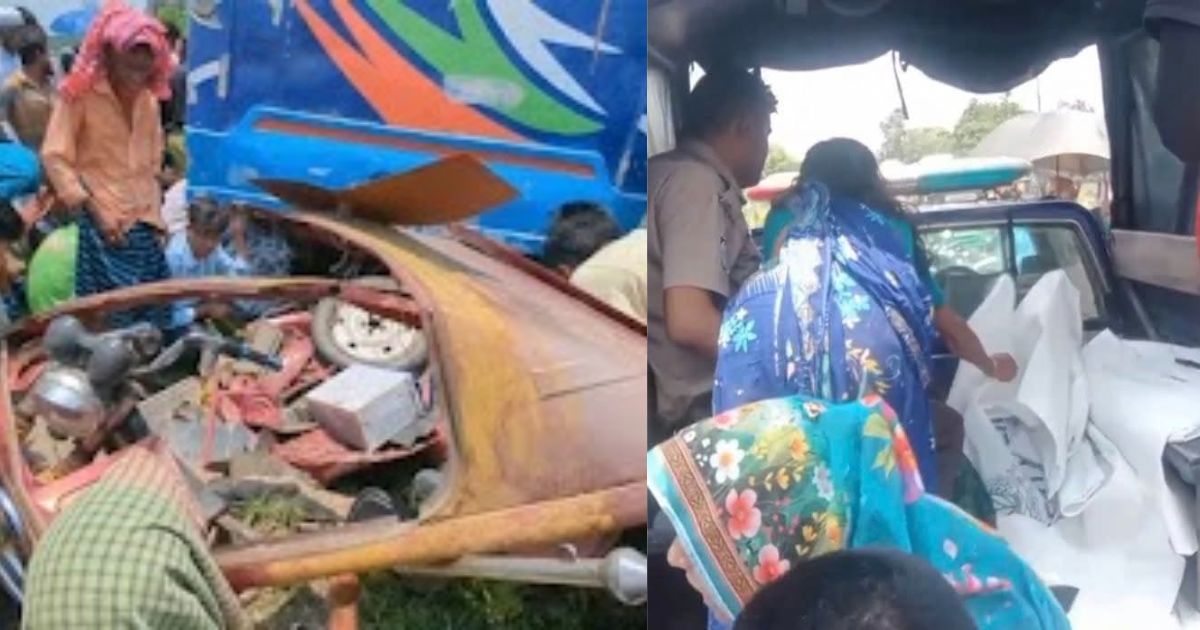 নেত্রকোনায় বাস চাপায় মা-মেয়েসহ ৩জন নিহত