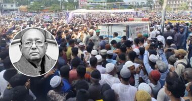 ভোলায় তোফায়েল আহমেদের দ্বিতীয় জানাজা, গার্ড অব অনার প্রদান