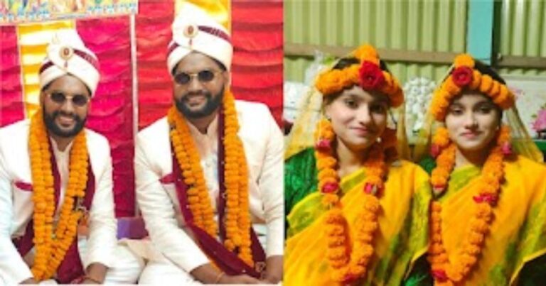 যমজ দুই বোনের সাথে যমজ দুই ভাইয়ের বিয়ে, এলাকাজুড়ে চাঞ্চল্য
