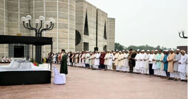 সংসদের দক্ষিণ প্লাজায় সাবেক প্রতিমন্ত্রী হারুন-আল-রশিদের জানাজা অনুষ্ঠিত