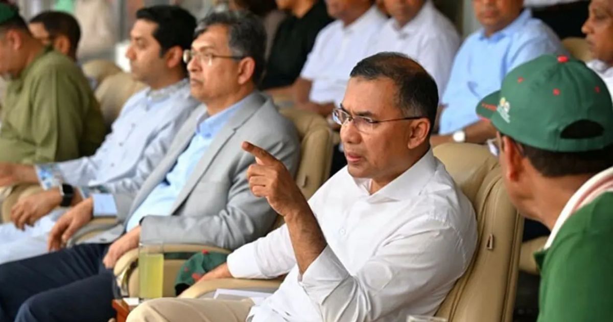 গ্যালারিতে বসে দেশসেরা খুদে ফুটবলারদের খেলা দেখছেন প্রধানমন্ত্রী
