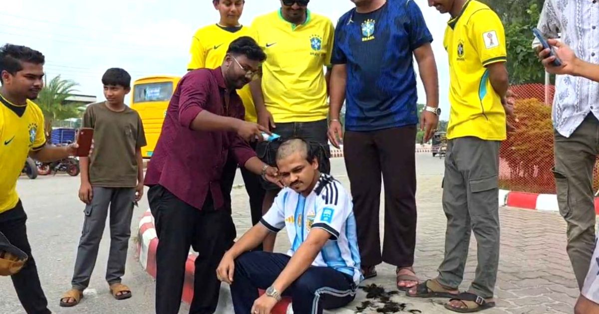 ব্রাজিলের জয়ে মাথা ন্যাড়া করলেন আর্জেন্টিনা ভক্ত