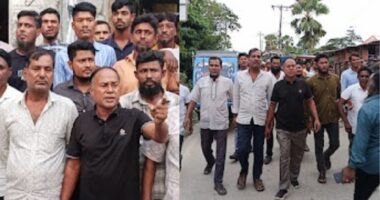 লালমোহনে যুবদলের বিক্ষোভ মিছিল