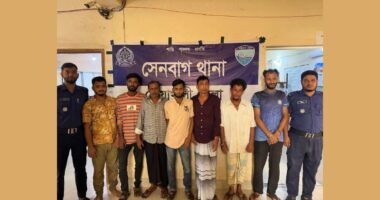 সেনবাগে অস্ত্র-মাদকসহ ১৪ মামলার আসামি লাল বেলালসহ গ্রেপ্তার ৭