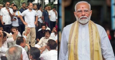 নরেন্দ্র মোদির পদত্যাগ দাবিতে বাসভবনের সামনে রাহুল ও প্রিয়াঙ্কা গান্ধীর বিক্ষোভ