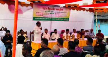 নবীগঞ্জে লাইটেস স্ট্যান্ডের শুভ উদ্বোধন ও ইউএনও রুহুল আমিনকে বিদায়ী সংবর্ধনা