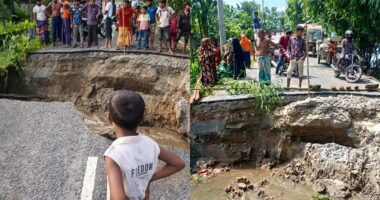বাংলাদেশ থেকে বিচ্ছিন্ন অঙ্গারপোতা, অতিবৃষ্টিতে একমাত্র সড়কে ধস