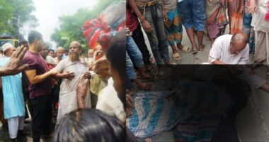 চোখের সামনে ট্রাকচাপায় স্ত্রী-মেয়ের মৃত্যু, প্রাণে বাঁচলেন স্বামী