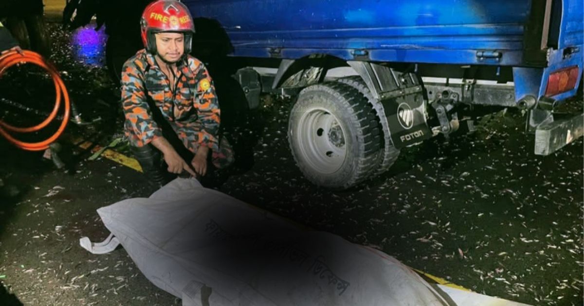 মহাসড়কে দাঁড়িয়ে থাকা ট্রাকে ধাক্কা, কাভার্ড ভ্যানের যাত্রী নিহত