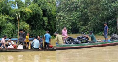 দীঘিনালায় তৃতীয় দফায় বন্যা,পানিবন্দি শতাধিক পরিবার