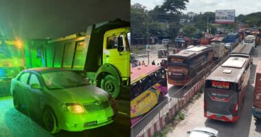 দাউদকান্দি থেকে মেঘনা টোলপ্লাজা পর্যন্ত দীর্ঘ যানজট