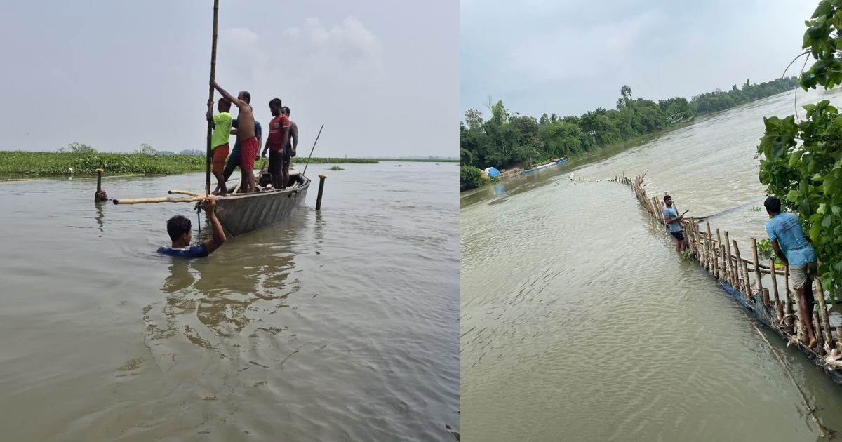 গুরুদাসপুরে থামছে না সোঁতিজালের দৌরাত্ম্য, পানি না নামায় রবিশস্য নিয়ে শঙ্কা