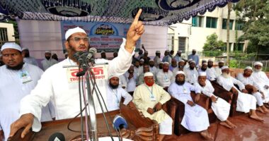 ‘ক্ষমতার মসনদে বসে জাতিকে ভুলপথে নিলে সরকারকে টেনে নামাতে আমাদের হাত এক চুলও কাঁপবে না’: মামুনুল হক