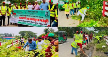 বড়লেখায় নিসচার উদ্যোগে সড়কে ঝোপঝাড় পরিষ্কার, মাসব্যাপী কর্মসূচির উদ্বোধন