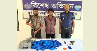 দাউদকান্দিতে অস্ত্র ও ৩৬ হাজার পিস ইয়াবাসহ গ্রেফতার ১, পিকআপ জব্দ