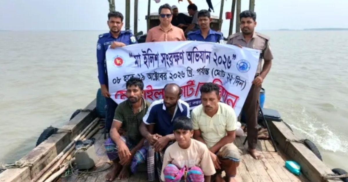 পটুয়াখালীতে নিষেধাজ্ঞা অমান্য করে মা ইলিশ শিকার, ৭ জেলের কারাদণ্ড