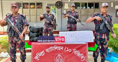 কুমিল্লায় বিজিবির সাঁড়াশি অভিযান: বিপুল পরিমাণ মাদকসহ ১ জন আটক