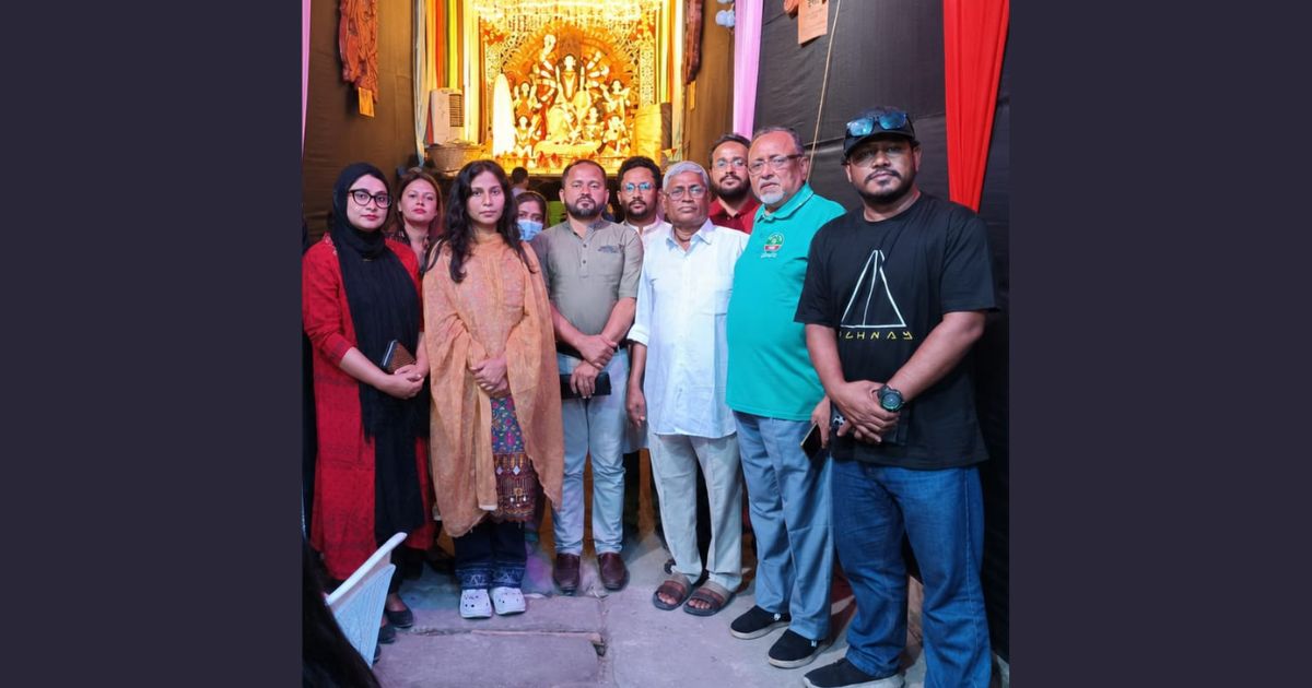 এনসিপির কেন্দ্রীয় নারী নেত্রী হাফসা জাহানের কুমিল্লার পুজা মন্ডপ পরিদর্শন
